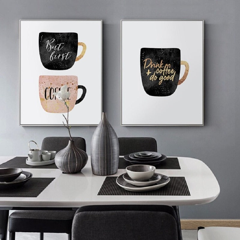 Trink Kaffee Tu Gutes - Leinwand Wandkunst Gemälde