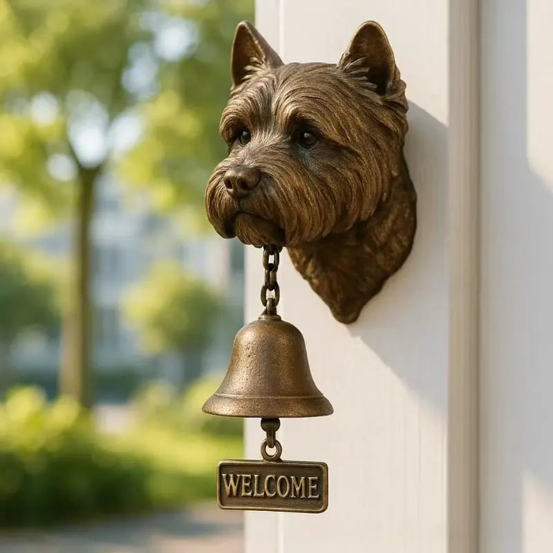 Willkommensglocke „Schäfer“ aus Bronze – Elegante Wandglocke mit Schäferhundmotiv