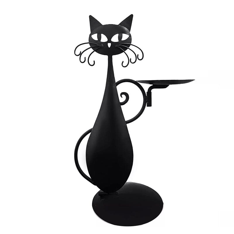 Brehn | Schwarze Katze Kerzenhalter