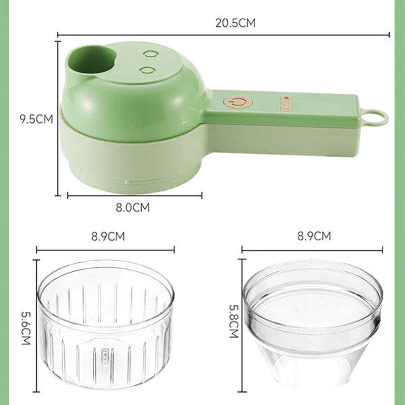 4 In 1 Handheld Elektrischer Gemüseschneider Set | Brehn