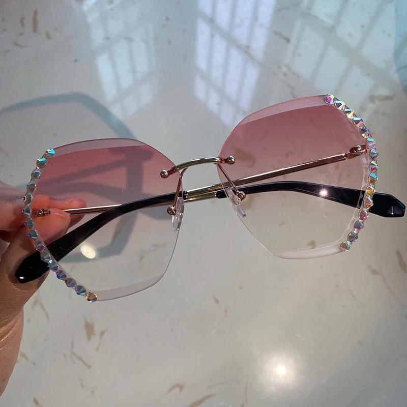 Randlose Sonnenbrille mit Kristall | Brehn