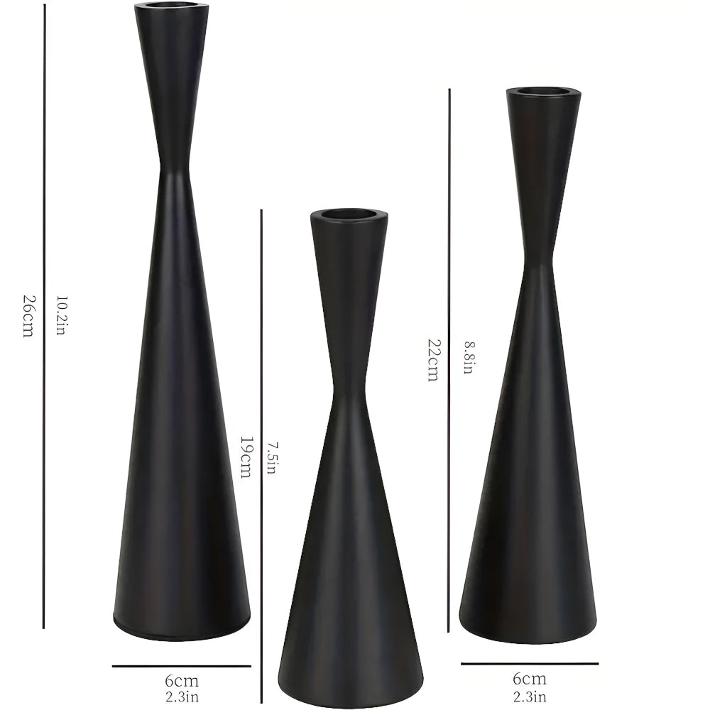 Eleganter nordischer Kerzenständer aus Messing für die Taille | 3-teiliges Set