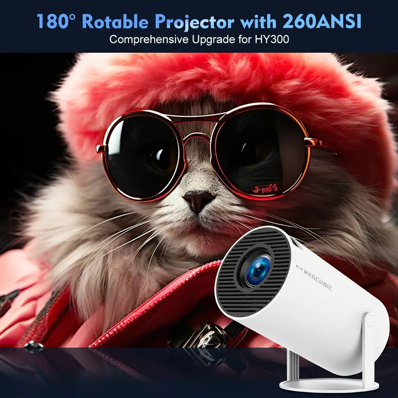 Brehn | Magcubic HY300 4K Mini Projektor – Android 11, Dual WiFi 6, 260 ANSI, Wireless 5.0
