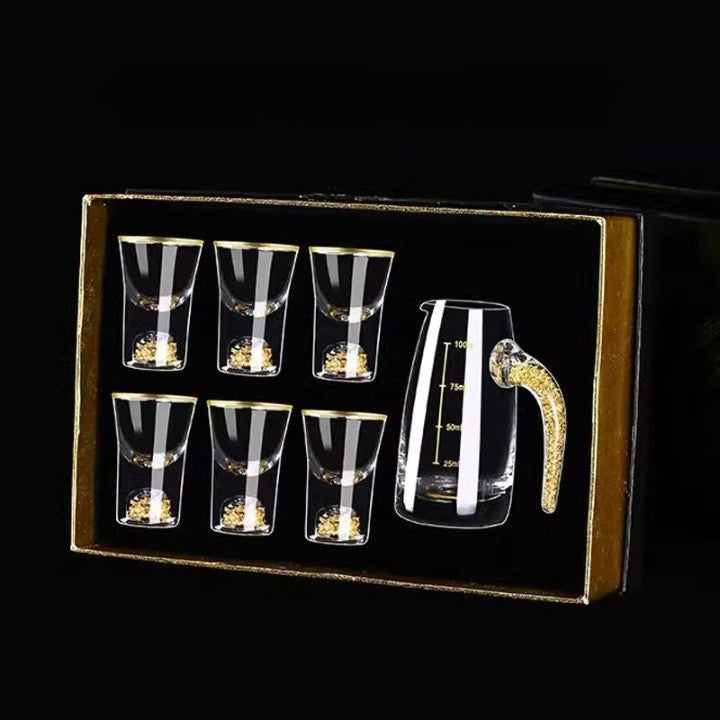 Brehn | Funkelndes Goldenes Handgefertigtes Trinkglas-Set
