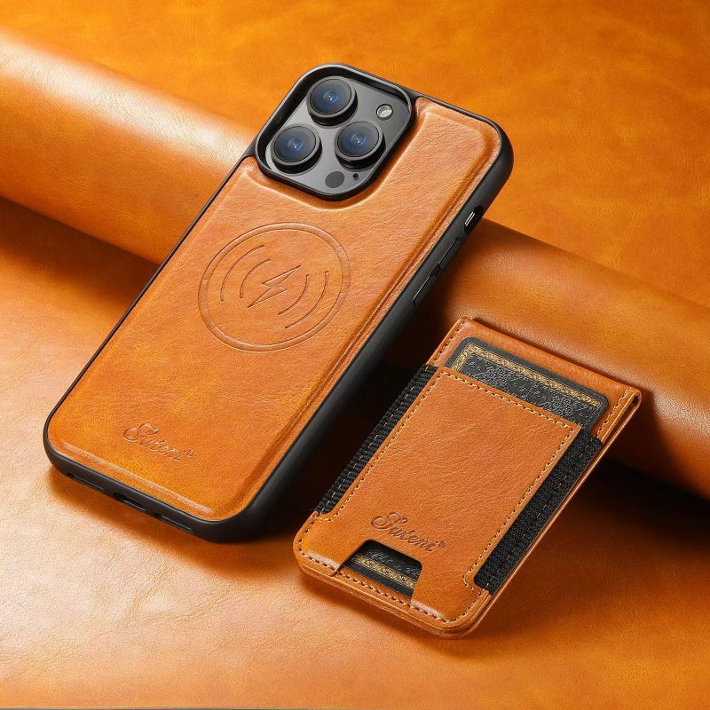 LuxCase Leder Handyhülle mit Kartenfach und Stand – Geeignet für iPhone | Brehn