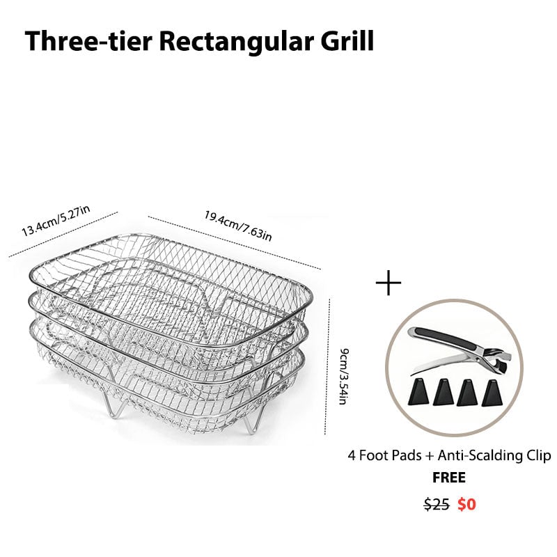 Brehn | 3-Schichten stapelbares Heißluftfritteusen-Rack