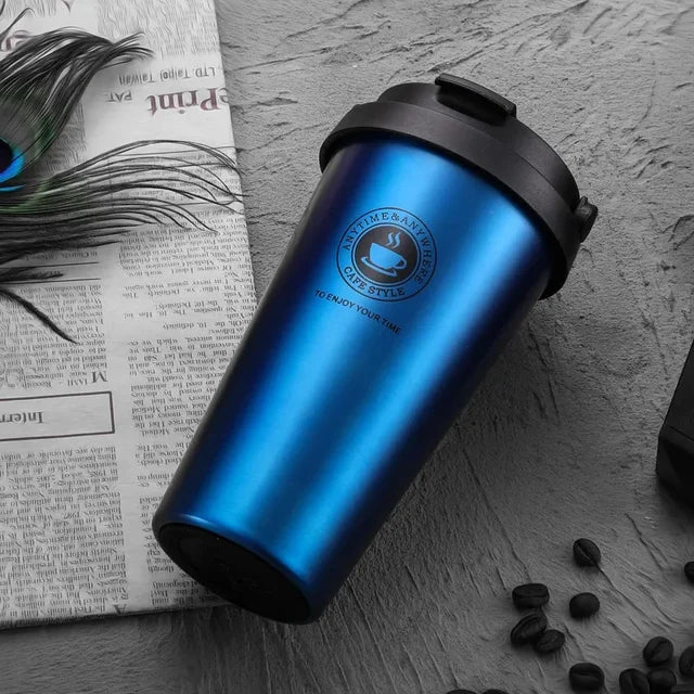 WarmCold Isolierbecher – Edelstahl-Reisebecher 500 ml mit Schiebedeckel
