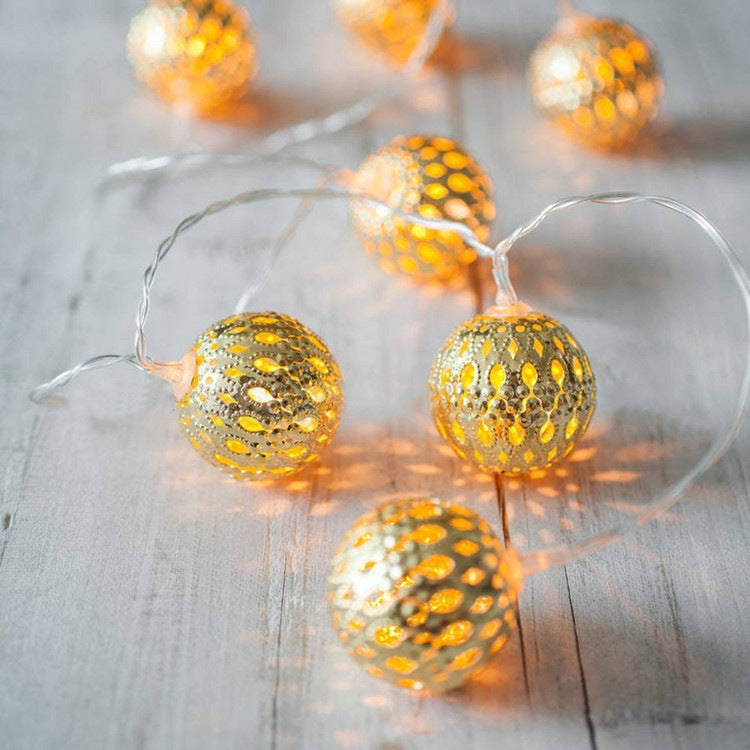 Brehn | LED Feen Lichterkette Hohles Schmiedeeisen Ball