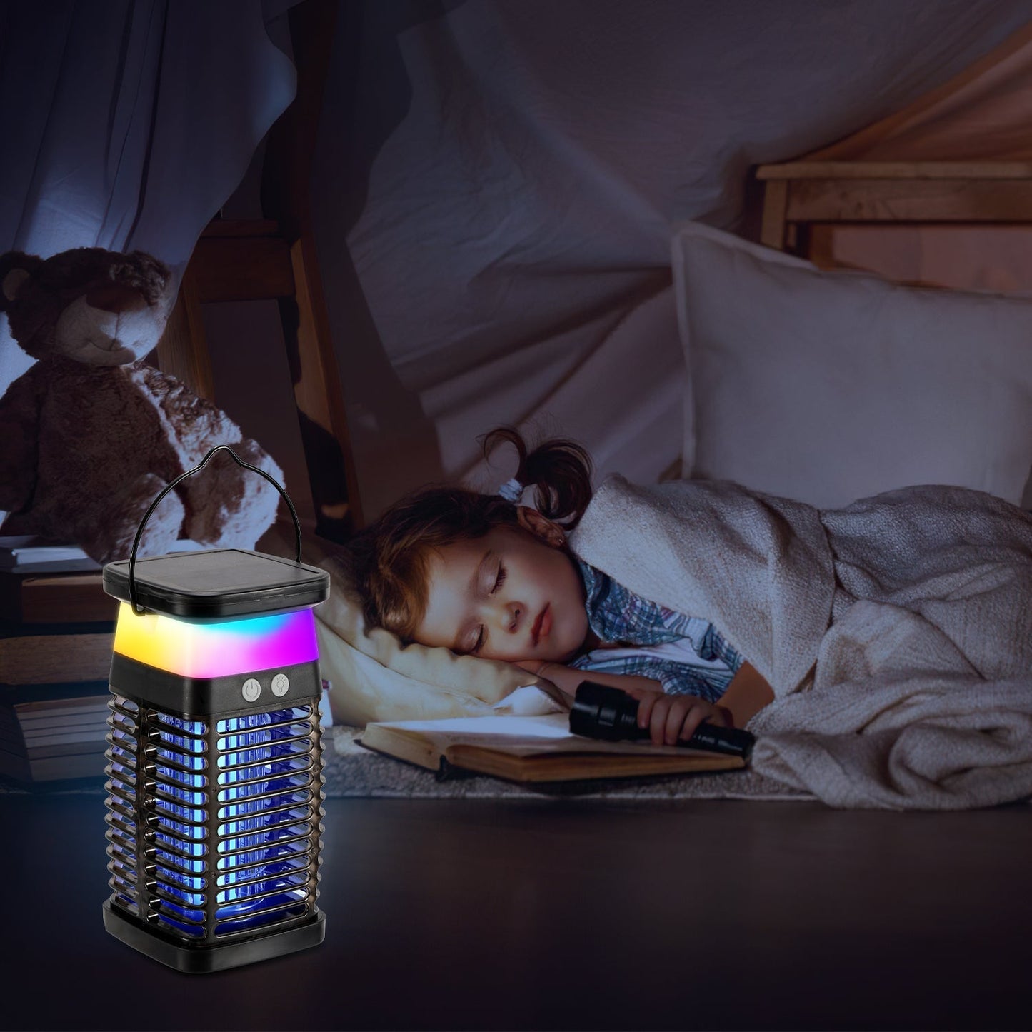 Solar Mückenabwehr-Lampe UV-Licht Mückenlampe RGB | Brehn