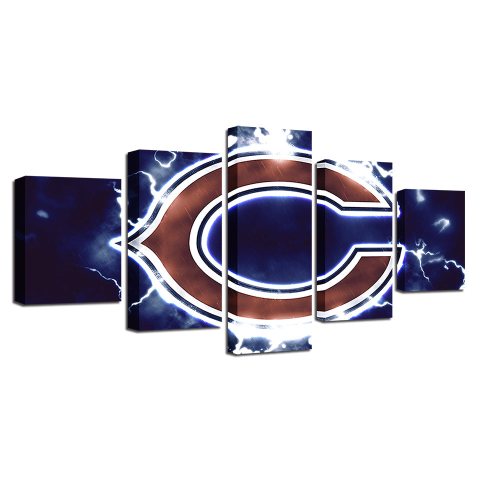 Charged Chicago Bears 5 Stücke-Canvas Wandkunst Gemälde