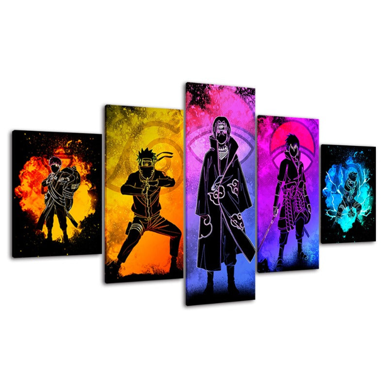 Brehn | 5 Stück Naruto Anime - Leinwand Wandkunst Gemälde