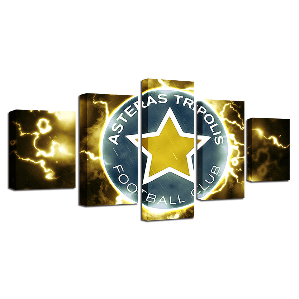 Electric Asteras Tripolis F.B. Logo 5 Stück - Leinwand Wandkunst Gemälde