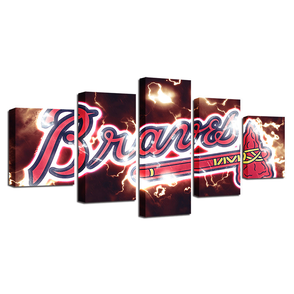 Dynamisches Braves-Logo 5-Teilig - Leinwand Wandkunst Malerei