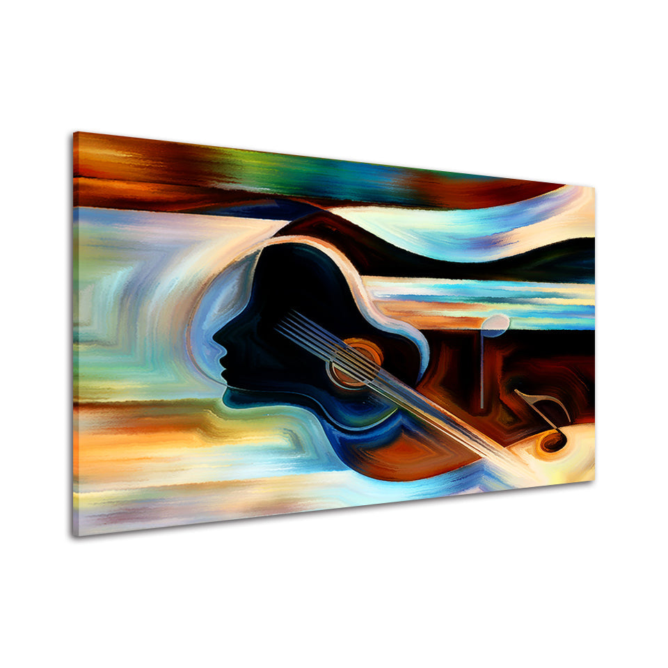 Guitar Lady - Leinwand Wandkunst Malerei
