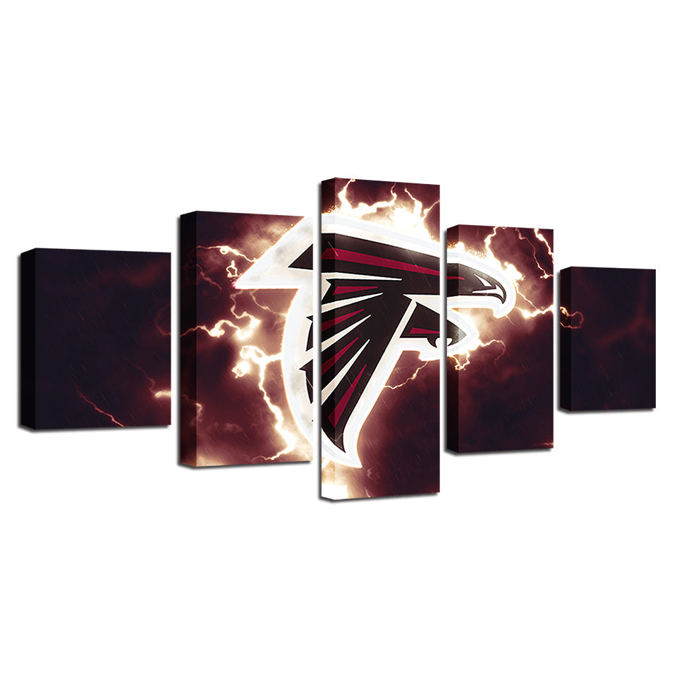 Elektrisches Atlanta Falcons Logo 5 Teile - Leinwand Wandkunst Malerei