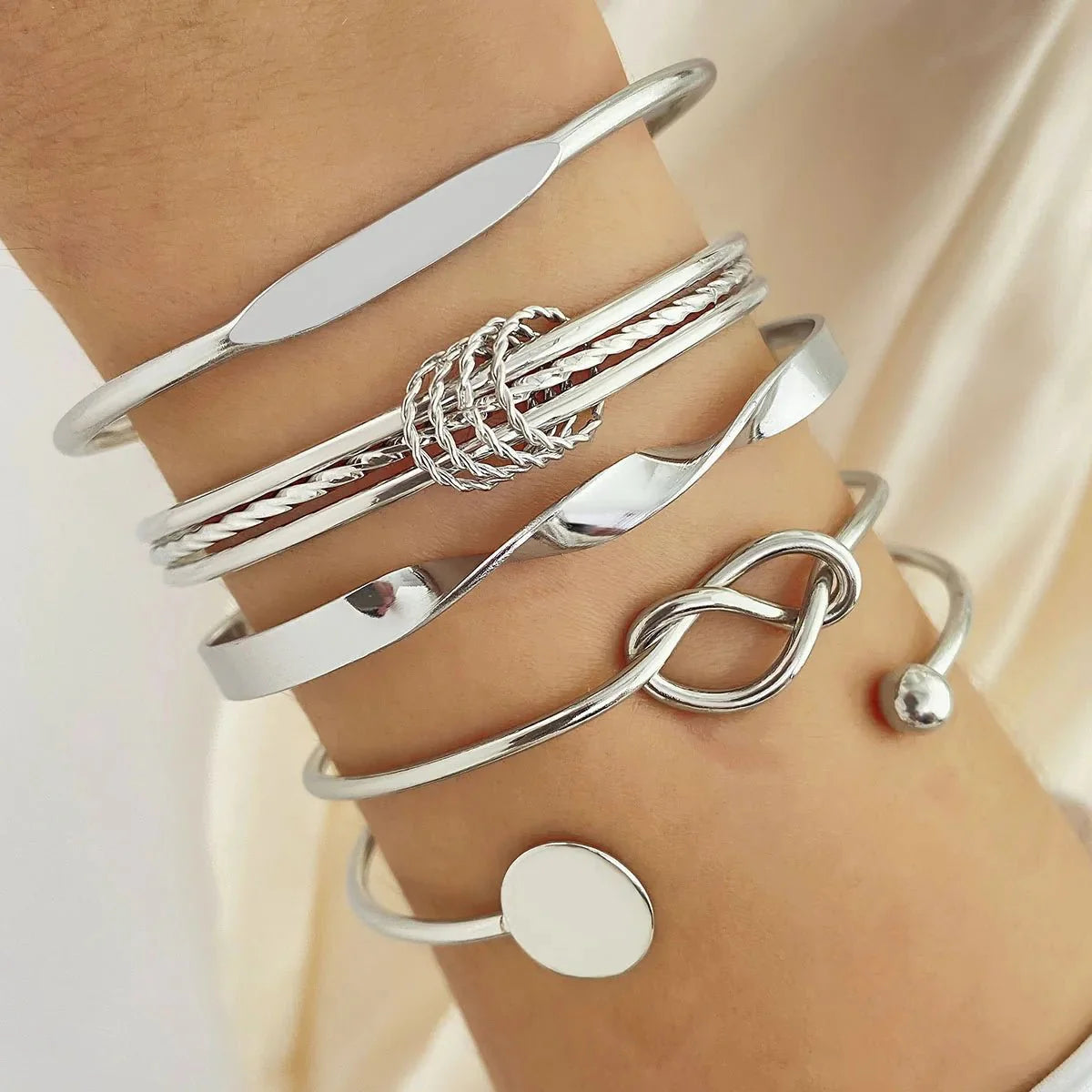 Brehn | 5 Stück Twist Armreif Stapel