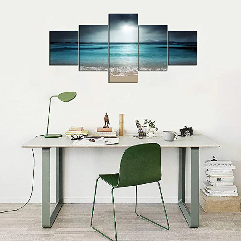 5 Stück Sonnenaufgang Meerblick Kunstwerk Leinwanddruck