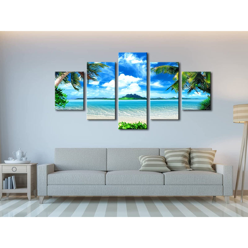 5-teilige Ozeanlandschaft Leinwand Wandkunst Malerei