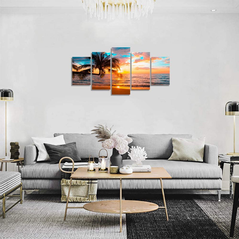 5-Teiliges Abstraktes Strand - Leinwand Wandkunst Gemälde