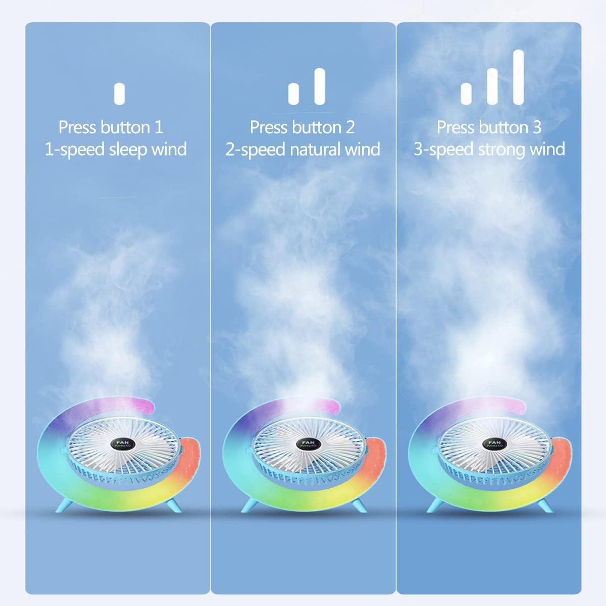 Multifunktionaler bunter Schreibtischventilator | Brehn
