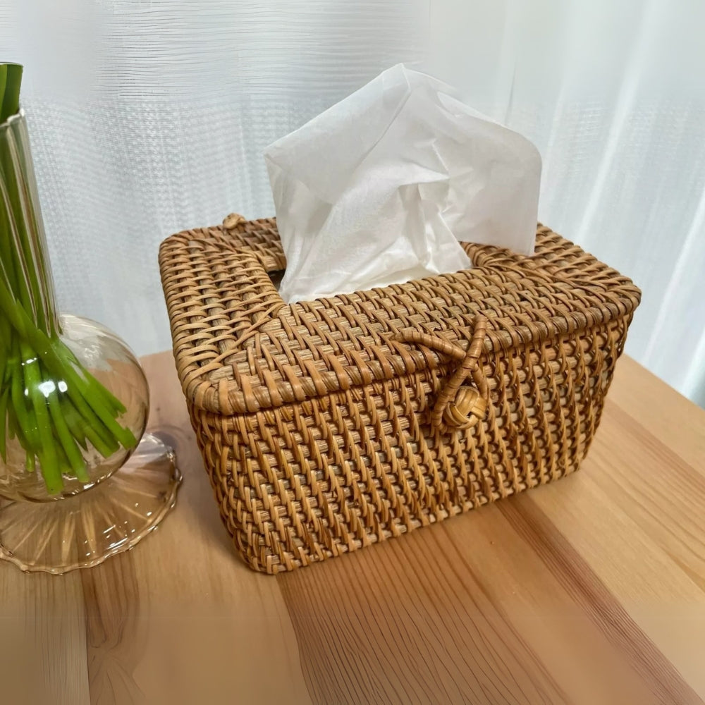 Woven Rattan Tissue Holder | Brehn