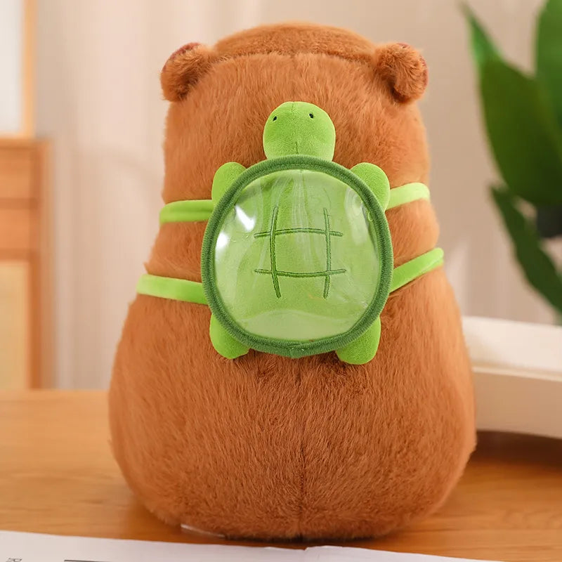 Brehn | Weiche Capybara mit praktischen Schildkrötenrucksack