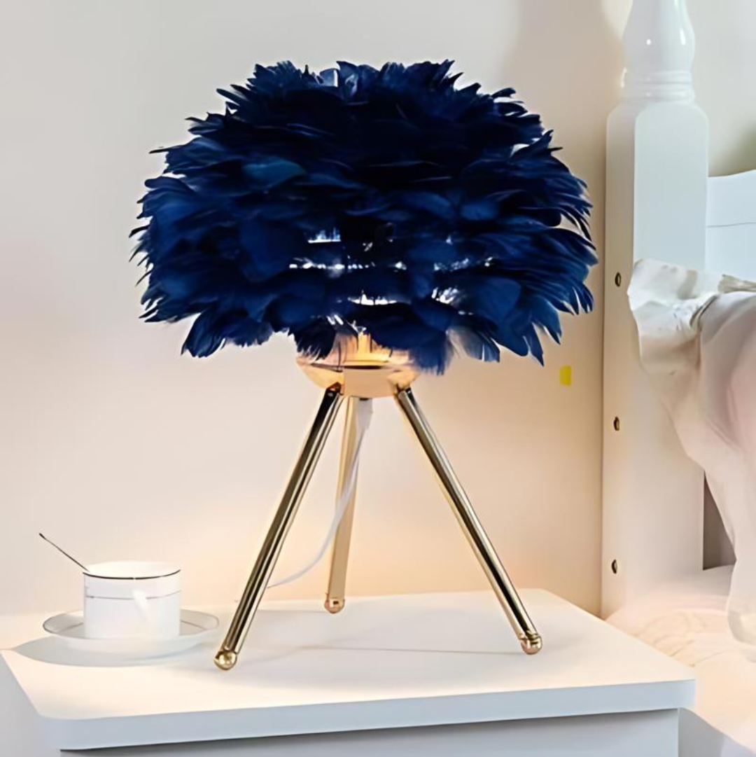 Brehn | Luxus Tischlampe mit weichen Federn