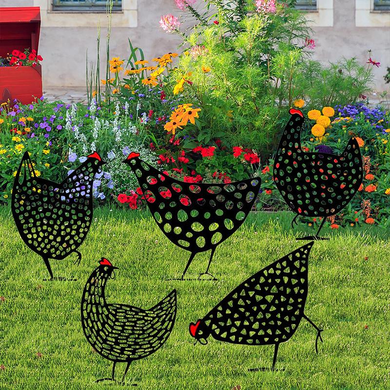 Dekoratives Huhn als Gartendekoration