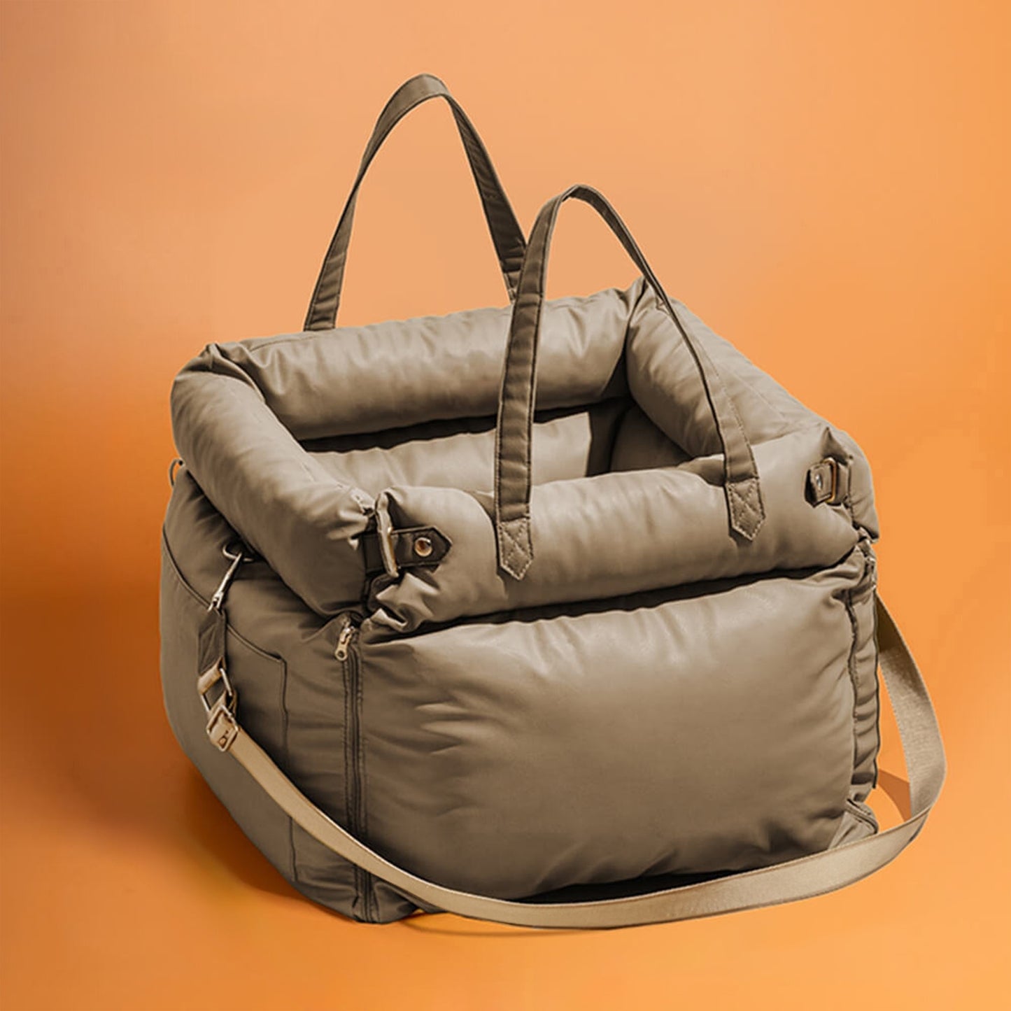 Faux-Leder Hunde Booster Bett – Stylisch, Sicher und Bequem | Brehn