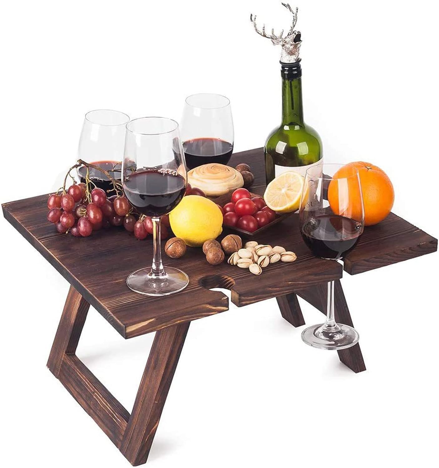 Brehn | Mobiles Holz-Weinregal mit Oberseite