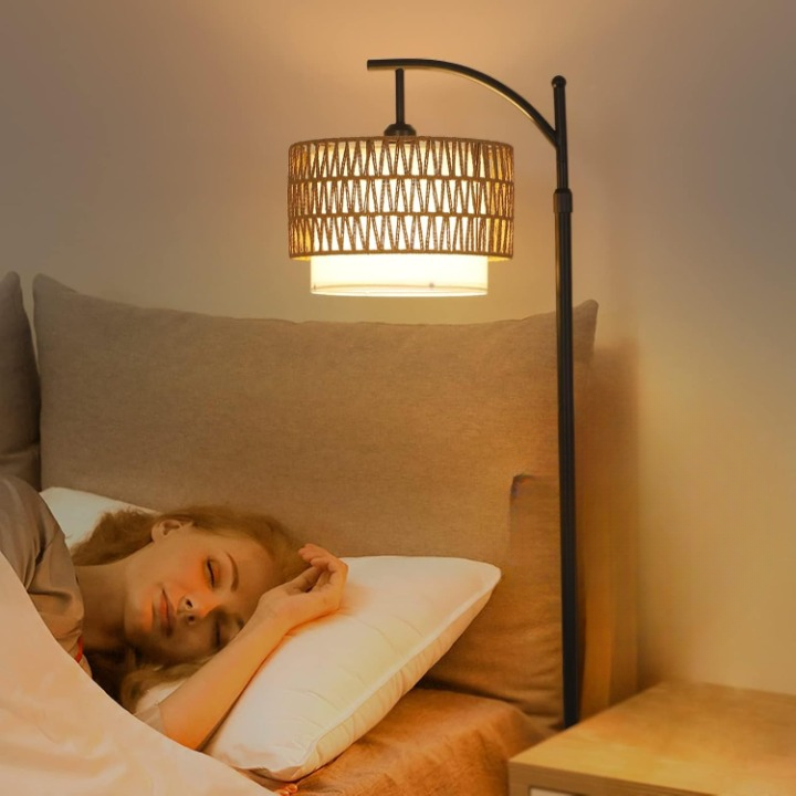 Brehn | Arc Stehlampe mit Fernbedienung & Duale Schirme – Norvella