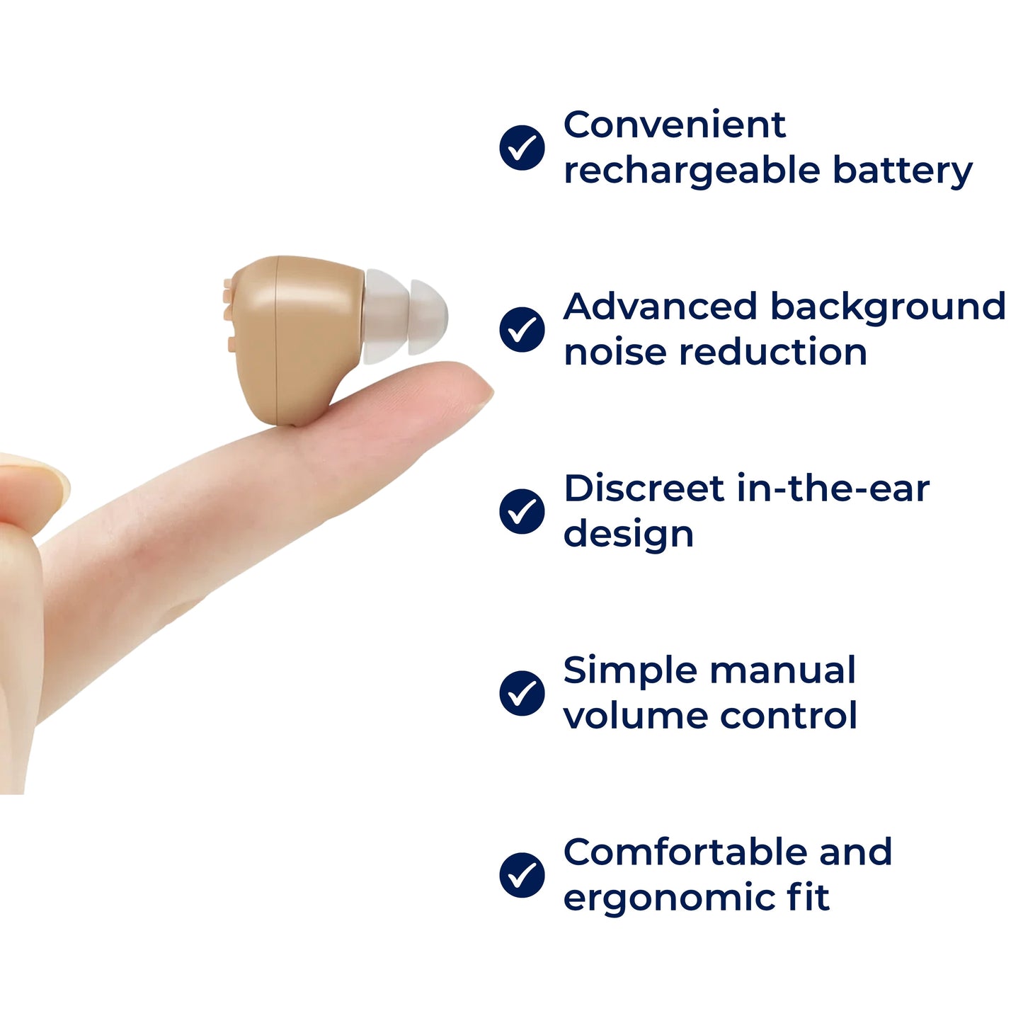 ClearHear | Wiederaufladbarer ITE-Hörverstärker – Geräuschreduzierung – Ergonomische In-Ear-Passform – Klarere Sprache für Senioren im täglichen Gebrauch Brehn