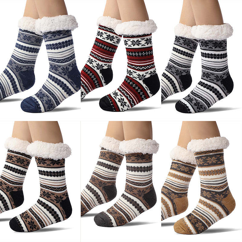 Brehn | Schneeflocke Ultra-dicke Cashmere Haussocken