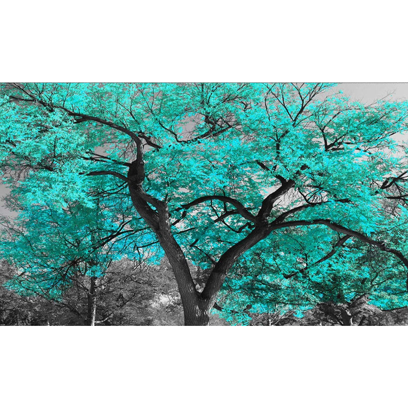 5-teiliges Teal Grünes Leinwand Wandkunst Gemälde