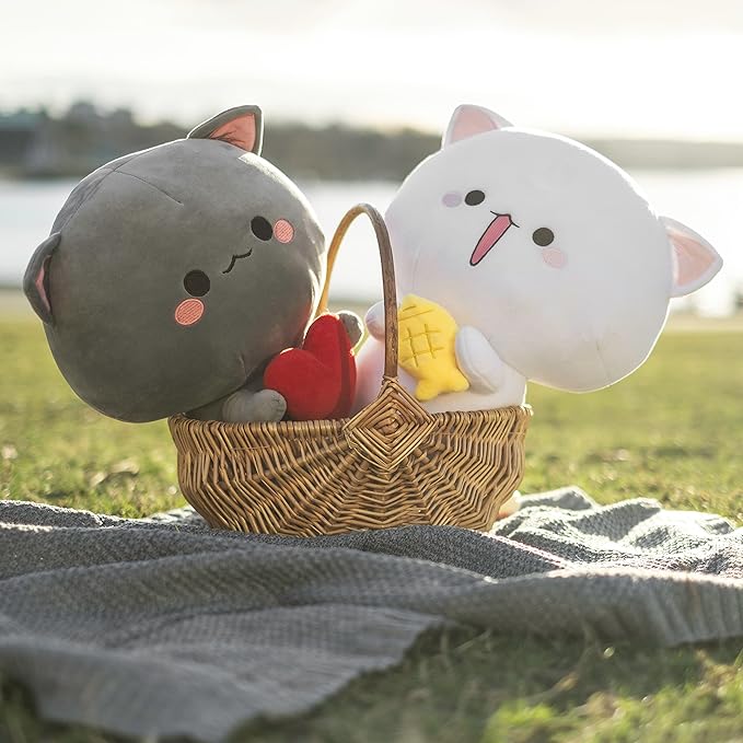 Brehn | Sanftes Grau Katze mit Herz - Perfektes Kuscheltier für Jeden