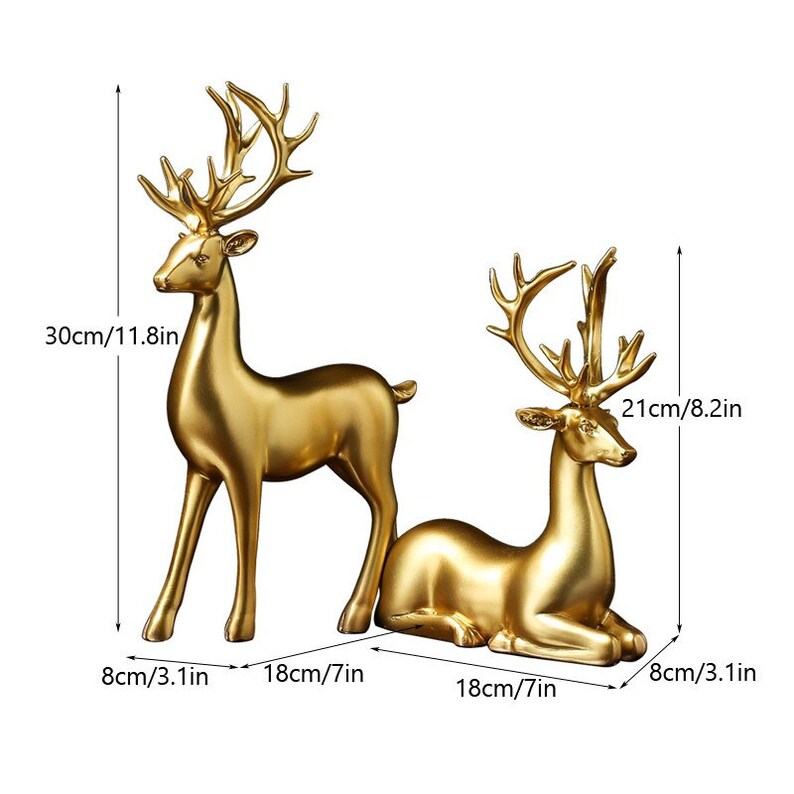 Goldenes Hirschpaar-Figuren