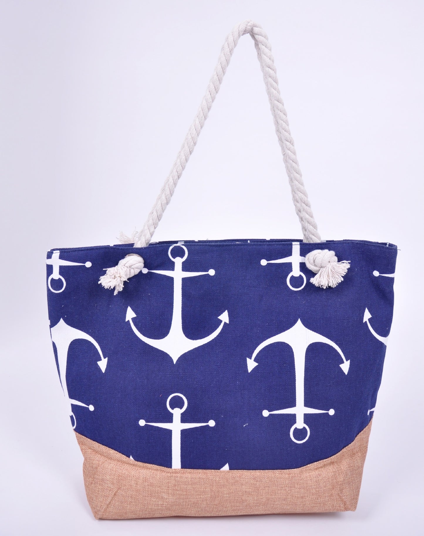 Große Maritime Strandtasche mit Stabilen Seilgriffen Brehn