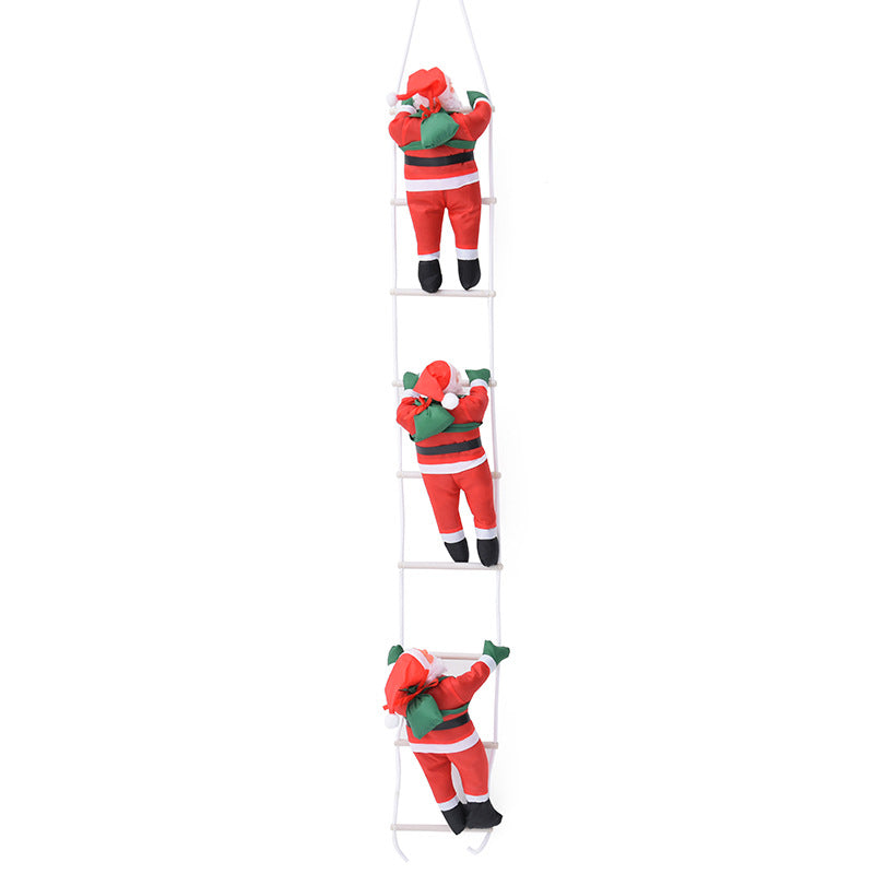 Dekorative Weihnachtsmannfiguren im Kletterstil
