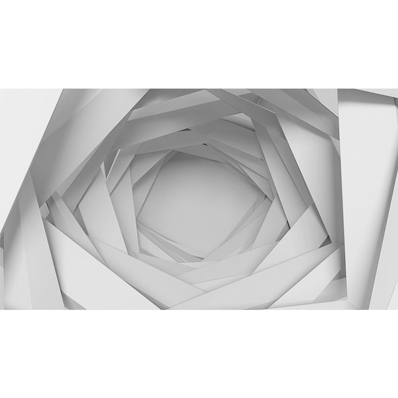 Brehn | Ganzes 3D Visual Umfassendes Tunnel Wandbild für Büro Raum Fantasie Wanddekoration in Grau