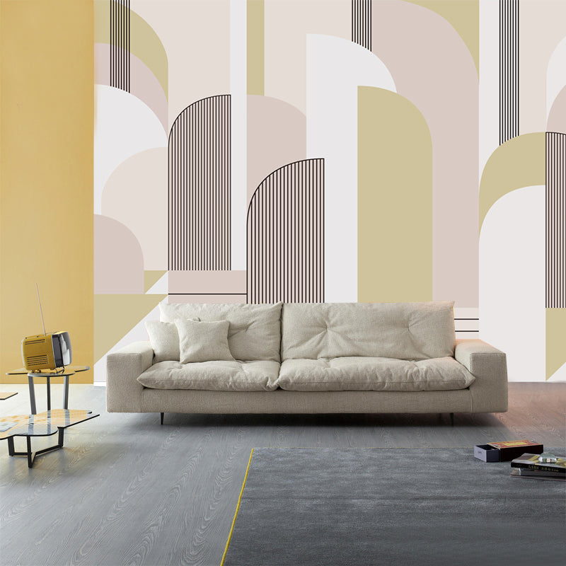 Brehn | Illustratie Geometrieën Wandtapijt Decal Extra Groot Wandkunst voor Woonkamer, Op Maat Gemaakt
