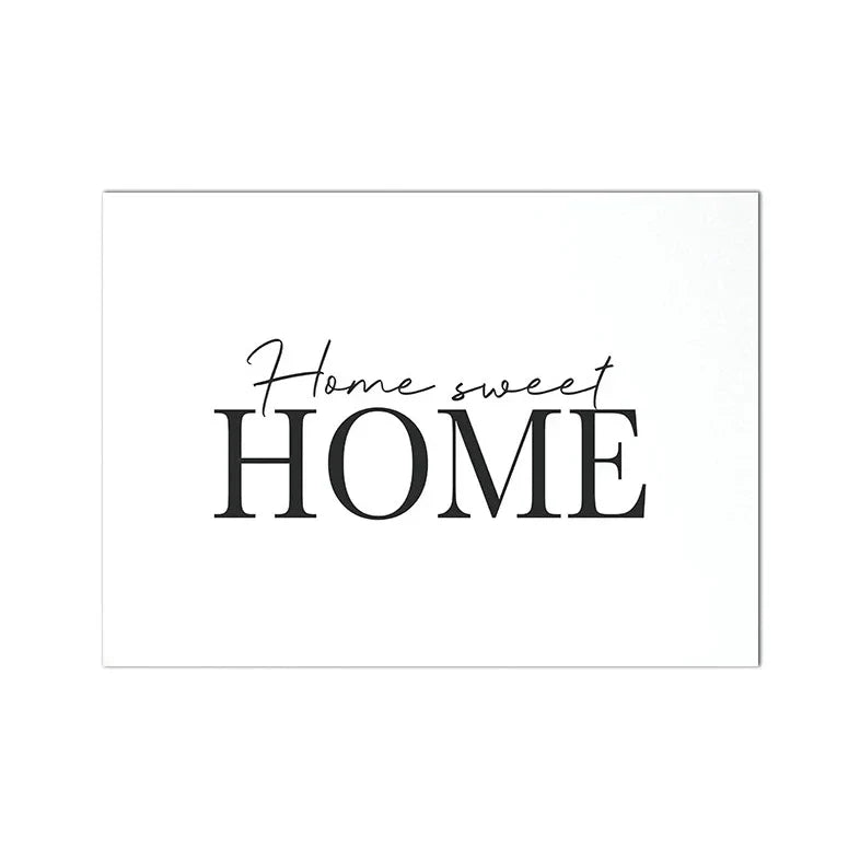 Home Sweet Home Schwarze Weiße Zitate Poster Wandkunst Feine Kunst Leinwanddrucke Minimalistische Nordische Bilder Für Einfache Wohnzimmerdekoration | Brehn