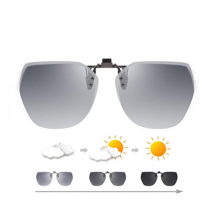 Brehn | Clip-on randlose polarisierte Sonnenbrillen, mit Blendfreiheit und hochklappbarem Design, für Outdoor/Fahren