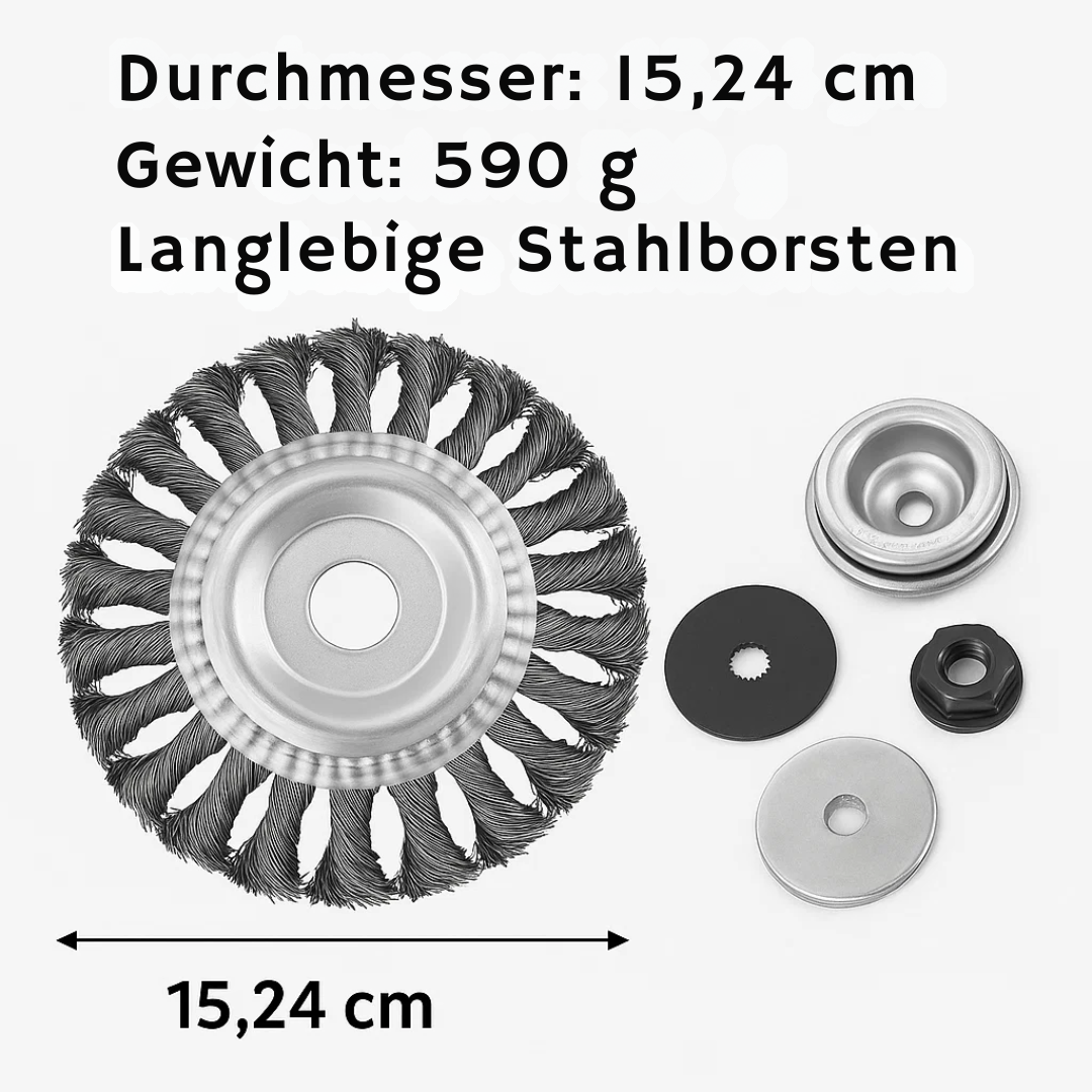 GrassCut TurboHead – Universelle 6-Klingen Unkrautbürste für Trimmer | Brehn
