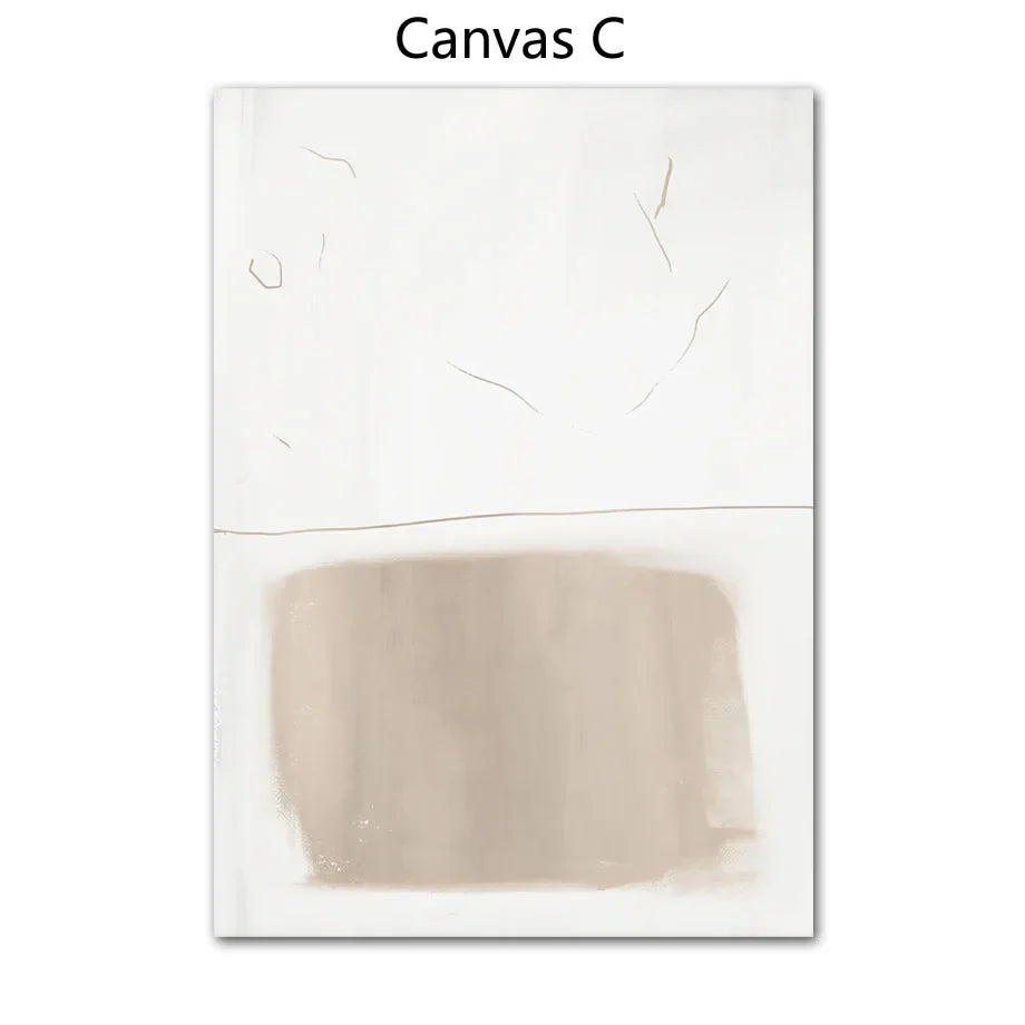 Absolute Minimal Beige White Abstract Wall Art Fine Art Canvas Prints Simple Artworks Für Modernes Apartment Wohnzimmer Kunst Für Zeitgenössische Dekoration | Brehn