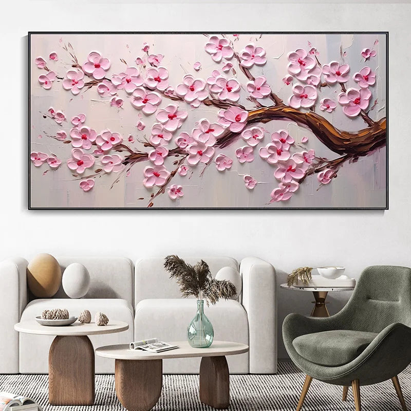 Abstract Kirschblütenbaum Wandkunst Feine Kunst Leinwanddrucke Moderne Botanische Blumenbilder Für Wohnzimmer Schlafzimmer Kunst Dekor | Brehn