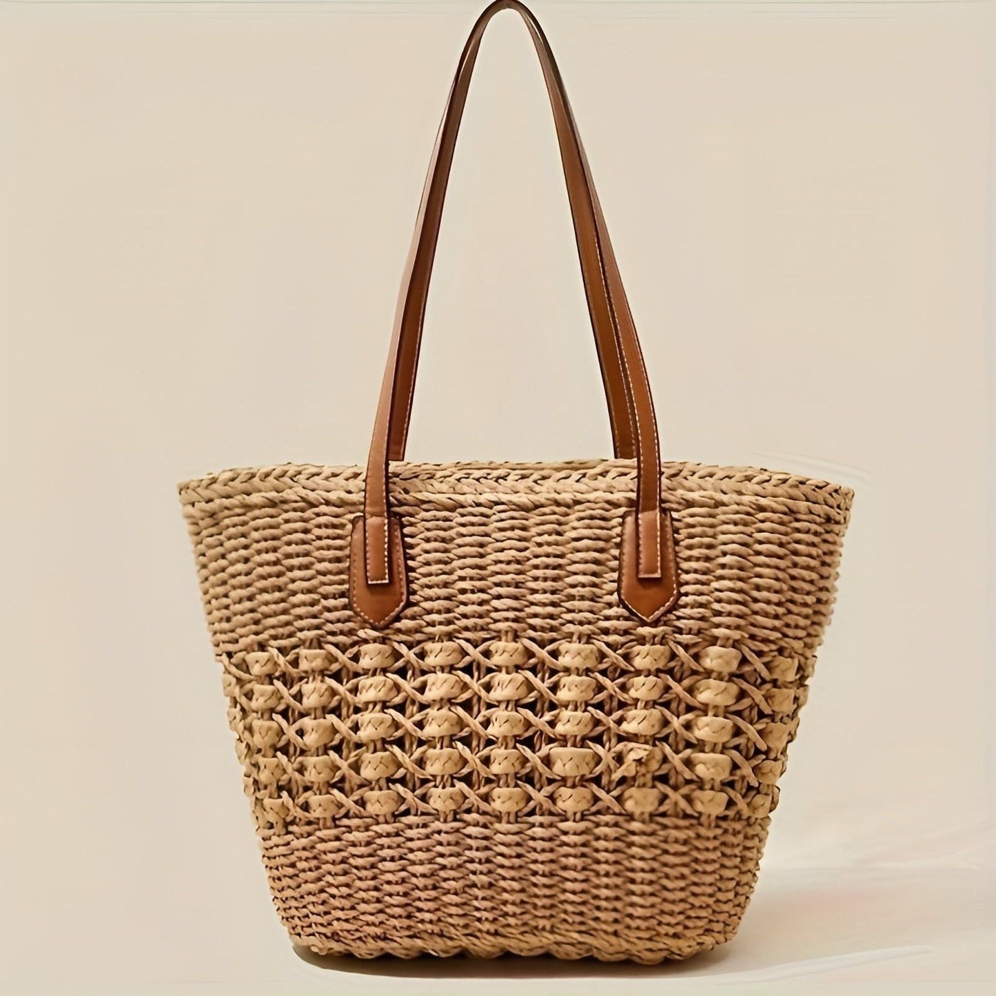Strohhut Strandtasche – Große Kapazität & leicht | Perfekt für Einkaufen und Urlaub | Brehn
