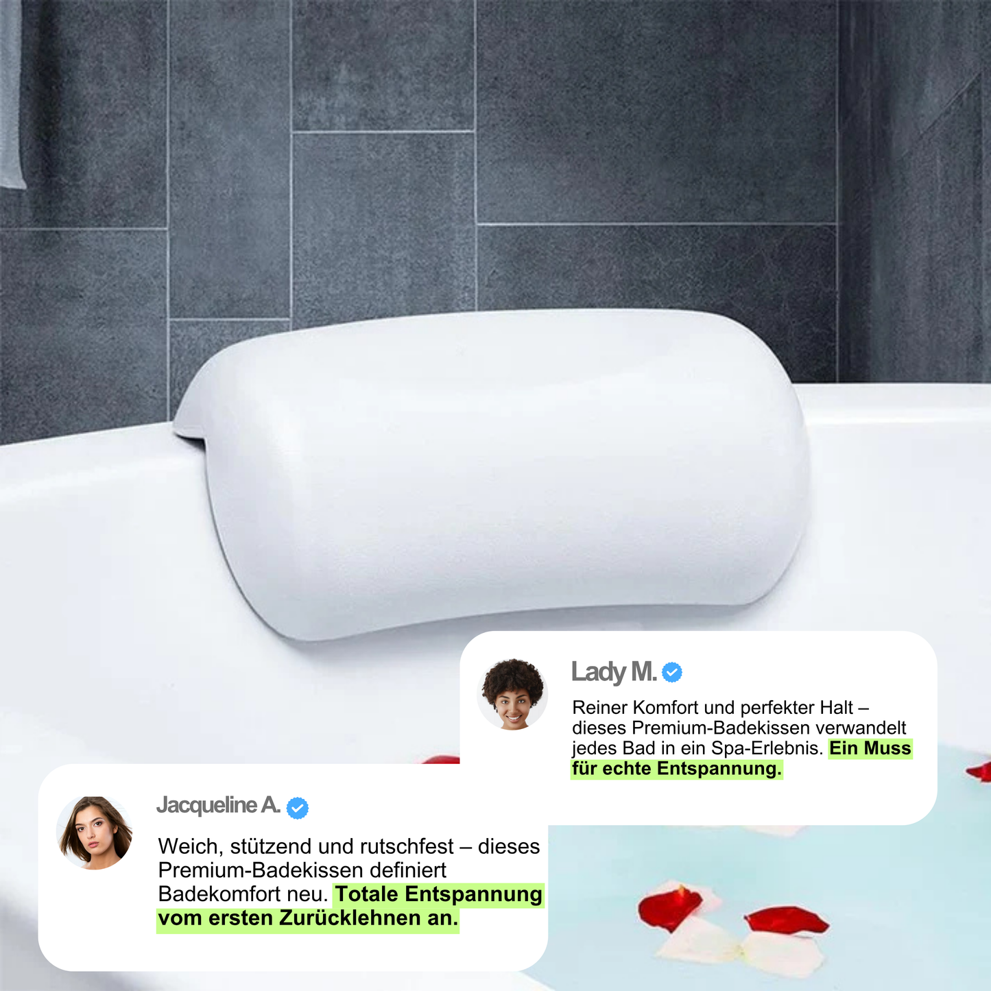 LUXESOAK – Premium-Badewannenkissen