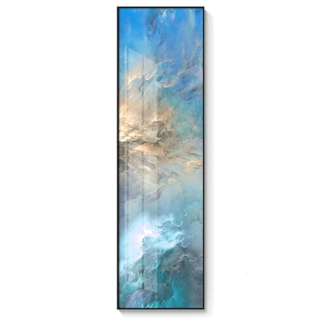 Glückverheißende Wolken Skyscape Wandkunst Fine Art Leinwanddrucke Abstrakter Marmor Modern Hohe Vertikale Wolkenkratzer Format Bilder Für Loft Büro Wandkunst Dekor | Brehn
