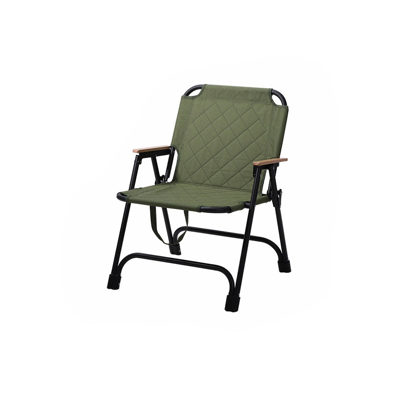 Moderner Minimalistischer Rechteckiger Diamantmuster Carbonstahl Oxford Stoff Buchenholz Klapp-Campingstuhl Rückenlehne Armlehne Für Garten | Brehn