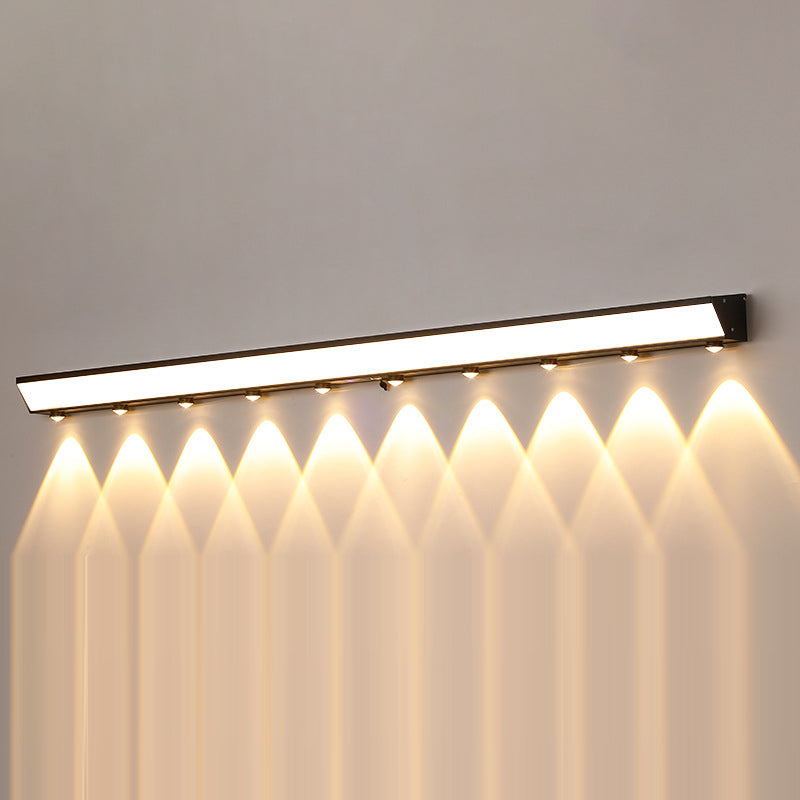 Moderner Minimalistischer Solar-Wasserdichter Bewegungsmelder Acryl Aluminium & Edelstahl Rechteckige LED Wandleuchte Lampe Für Außenpatio | Brehn